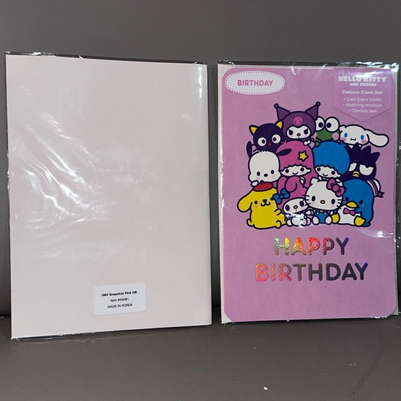 Sanrio Characters Hello Kitty and Friends HAPPY BIRTHDAY Deluxe Card Set of 2 - Picture 4 of 4